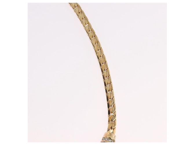 Collana Choker Christian Dior Lacquer Design Metallo Tonalità Oro Auth SW2529 - vista 8