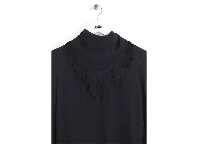 Vanessa Seward Schwarzes Kleid mit Fransen - Ansicht 2
