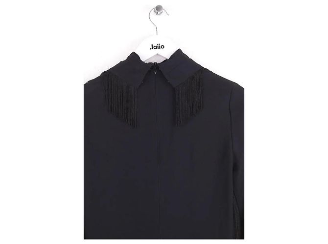 Vanessa Seward Schwarzes Kleid mit Fransen - Ansicht 4