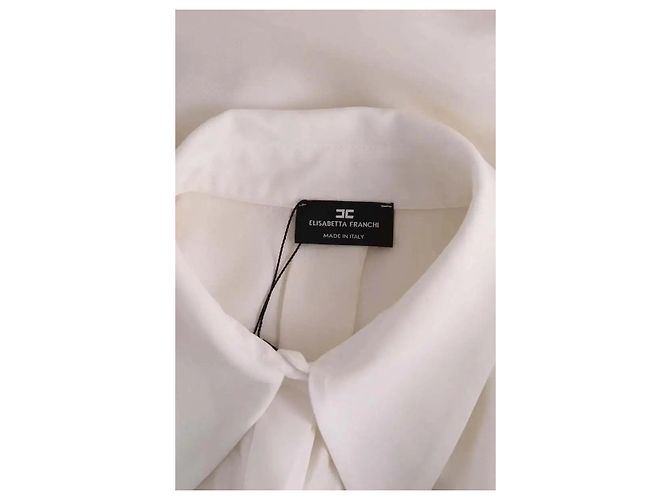 Camicia in seta bianca Elisabetta Franchi Bianco - vista 5