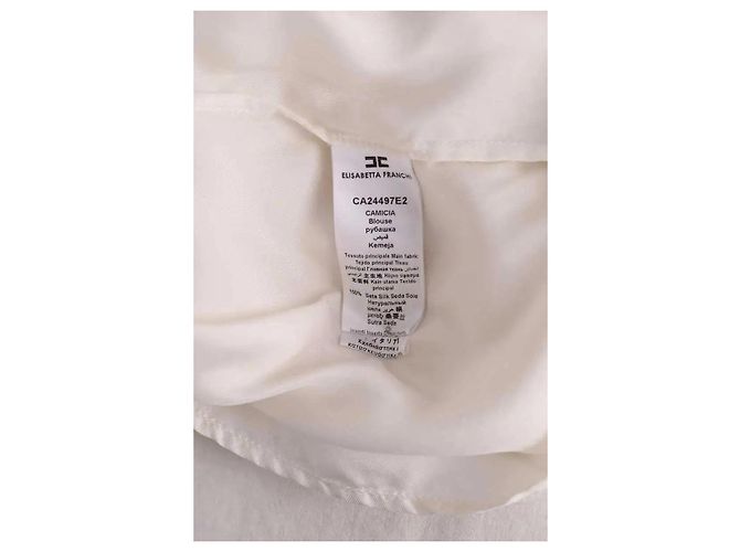Camicia in seta bianca Elisabetta Franchi Bianco - vista 6