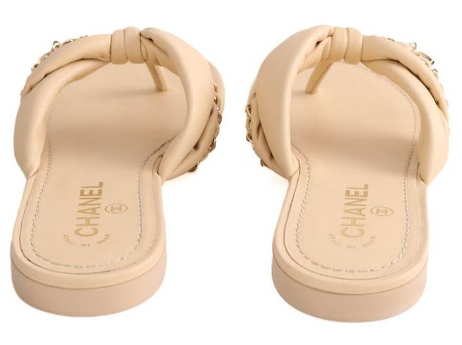 Sandali Chanel beige in pelle taglia 38 - vista 2