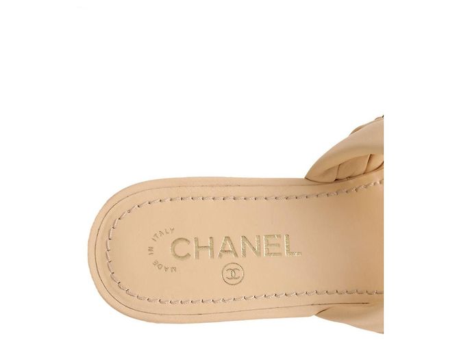 Sandali Chanel beige in pelle taglia 38 - vista 4