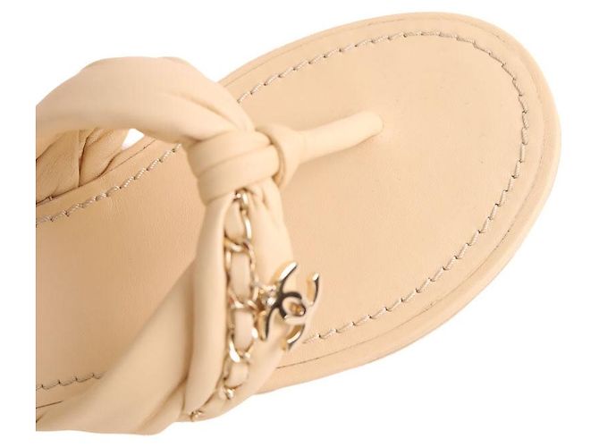 Sandali Chanel beige in pelle taglia 38 - vista 5