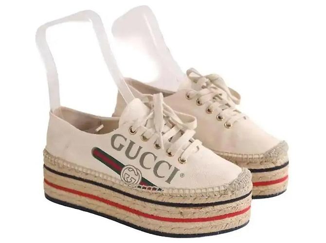 Gucci Espadrilles beige aus Stoff Größe 37 - Ansicht 3