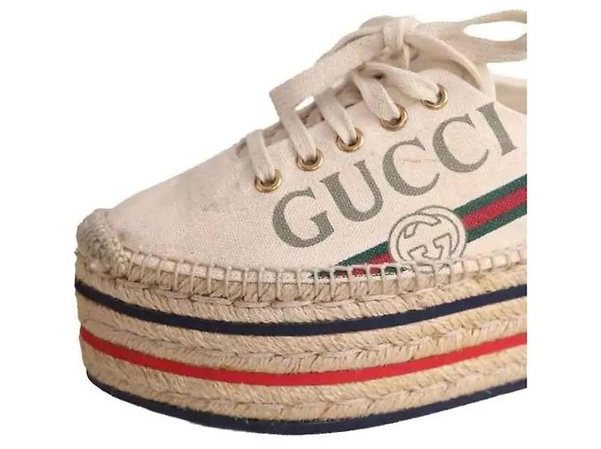 Gucci Espadrilles beige aus Stoff Größe 37 - Ansicht 4