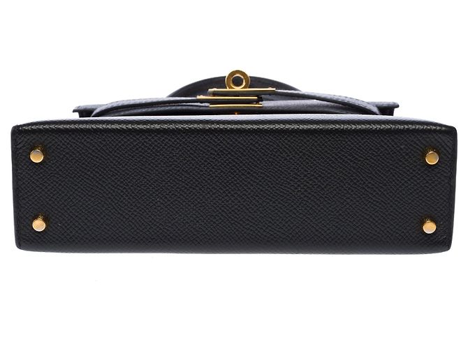 Hermès Borsa HERMES Kelly Mini in Pelle Nera - 103748 Nero - vista 11
