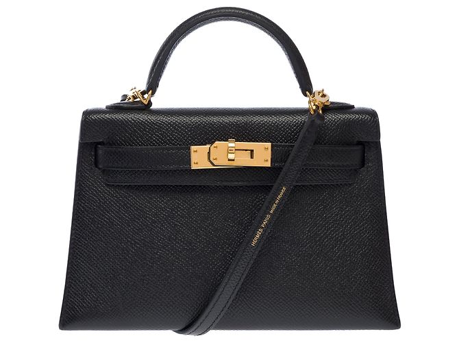 Hermès Borsa HERMES Kelly Mini in Pelle Nera - 103748 Nero - vista 3