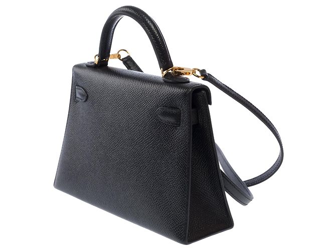 Hermès Borsa HERMES Kelly Mini in Pelle Nera - 103748 Nero - vista 6