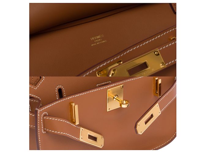 Hermès Borsa HERMES Jypsiere in Pelle Oro - 103749 D'oro - vista 7