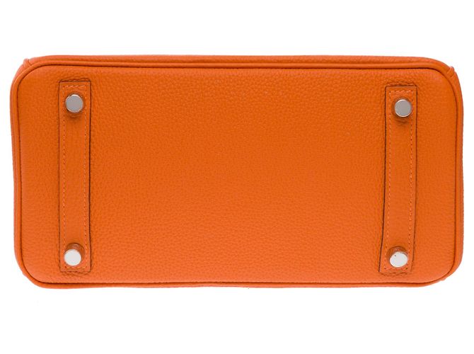 Hermès Borsa HERMES Birkin 25 in Pelle Arancione - 103752 - vista 11