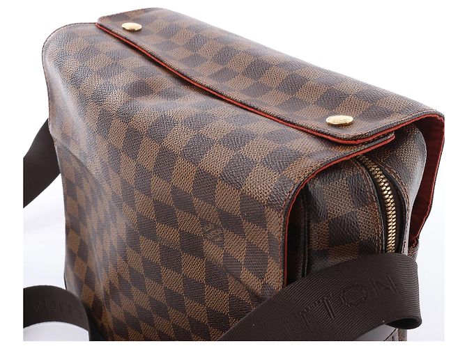 Borsa a tracolla Louis Vuitton Naviglio Damier Ebene marrone N45255 Rosso - vista 3