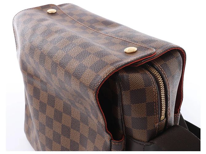 Borsa a tracolla Louis Vuitton Naviglio Damier Ebene marrone N45255 Rosso - vista 5