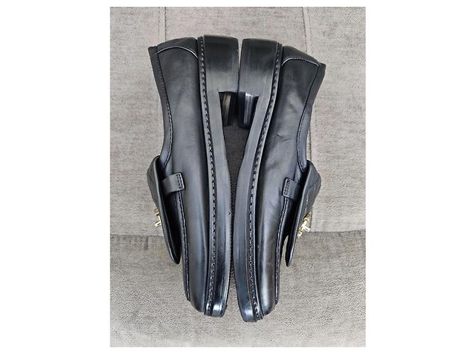 Mocassini Chanel in pelle trapuntata nera Nero - vista 7
