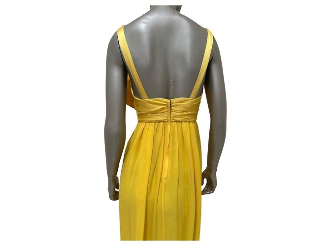 Dolce & Gabbana Maxikleid aus gelber Seide mit Schleife Gr. 38 Gebraucht - Ansicht 4