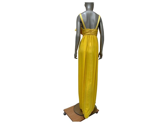 Dolce & Gabbana Maxikleid aus gelber Seide mit Schleife Gr. 38 Gebraucht - Ansicht 5