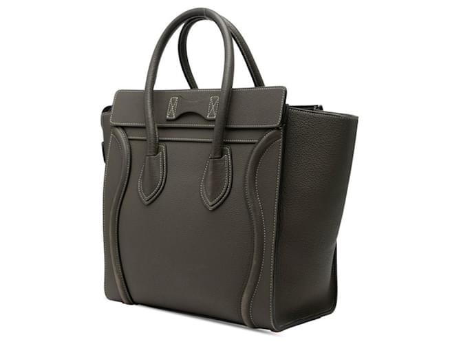 Céline Borsa Celine Luggage Micro Shopper Marrone Verde Cachi - vista 2