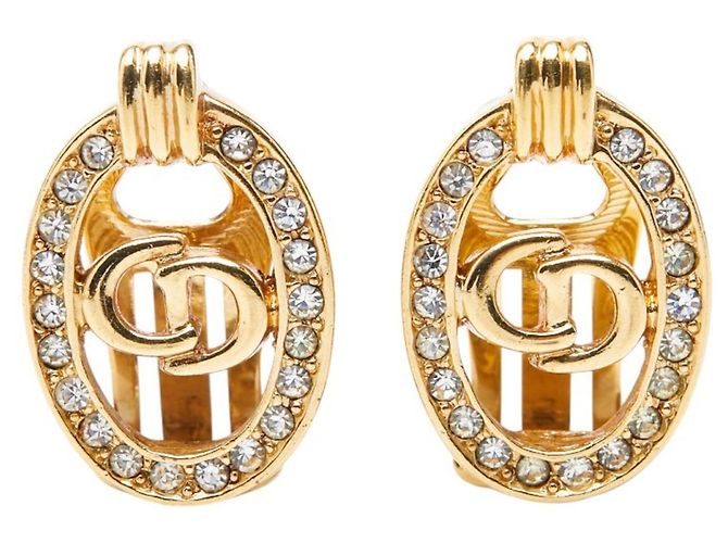 Orecchini a clip Christian Dior placcati oro e strass D'oro - vista 2