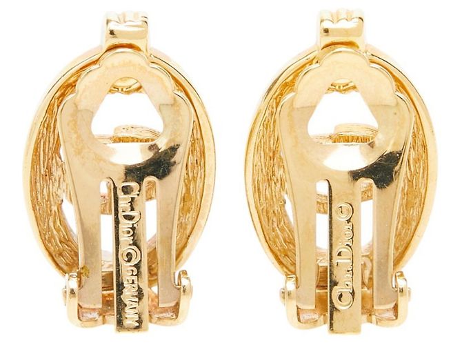 Orecchini a clip Christian Dior placcati oro e strass D'oro - vista 3