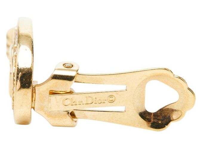 Orecchini a clip Christian Dior placcati oro e strass D'oro - vista 4