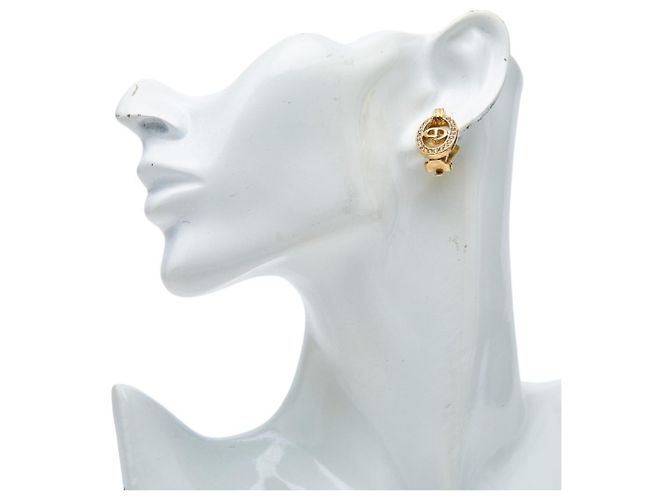 Orecchini a clip Christian Dior placcati oro e strass D'oro - vista 6