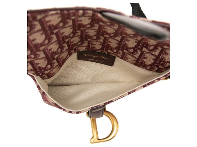Borsa a tracolla Christian Dior Dior Oblique Trotter Saddle Beige Bordò - vista 4