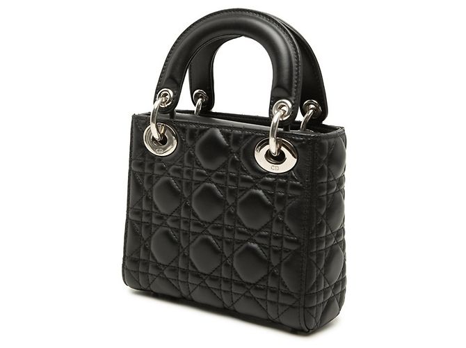 Mini borsa a mano Cannage Lady Christian Dior Nero - vista 2