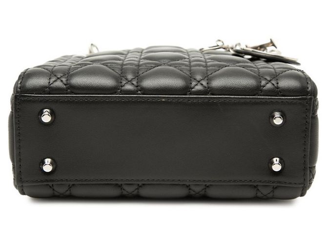 Mini borsa a mano Cannage Lady Christian Dior Nero - vista 3