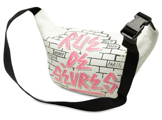 Everyday Borsa a tracolla Balenciaga Graffiti Explorer Bianco - vista 2