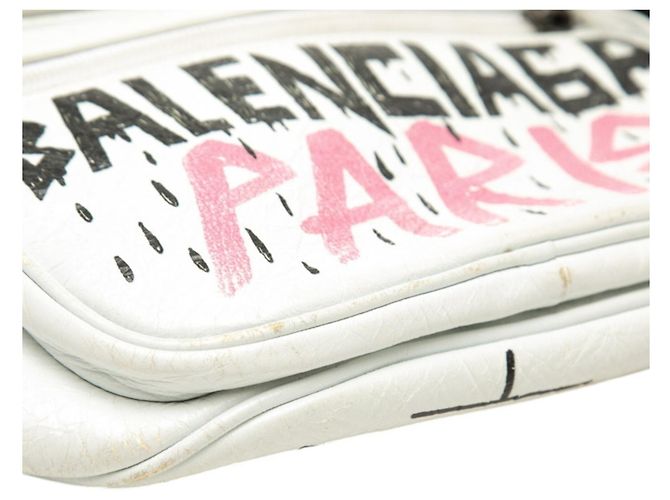 Everyday Borsa a tracolla Balenciaga Graffiti Explorer Bianco - vista 4