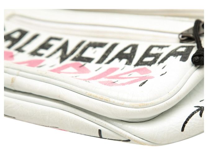 Everyday Borsa a tracolla Balenciaga Graffiti Explorer Bianco - vista 5