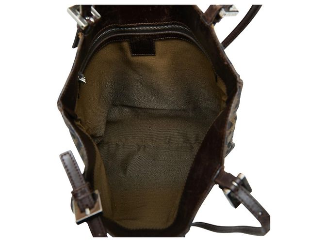Fendi Zucca Tote Bag Braun Leder und Canvas - Ansicht 6