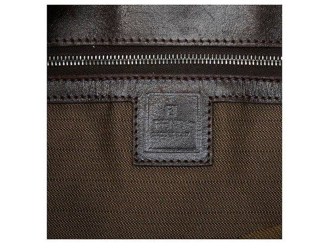 Fendi Zucca Tote Bag Braun Leder und Canvas - Ansicht 8