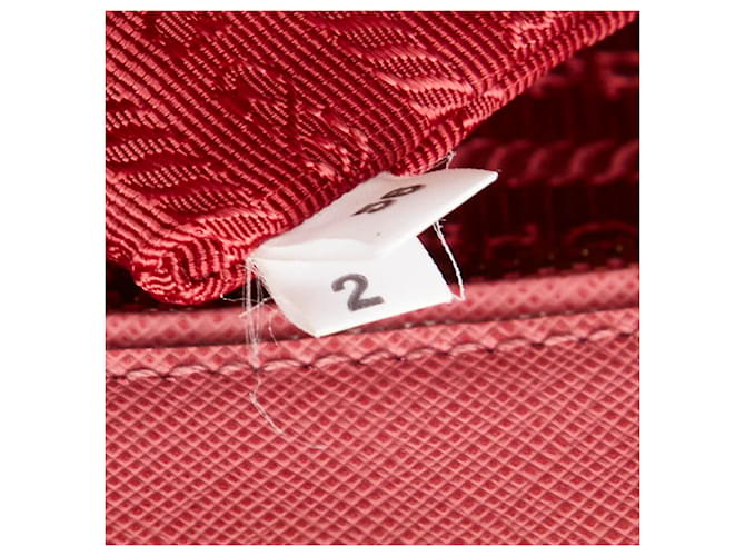 Borsa Prada Galleria Triangle Logo Plate Rosa - vista 12