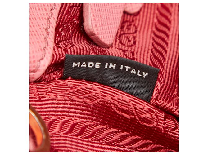 Borsa Prada Galleria Triangle Logo Plate Rosa - vista 13