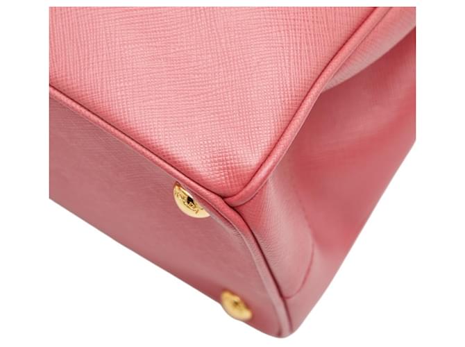 Borsa Prada Galleria Triangle Logo Plate Rosa - vista 4