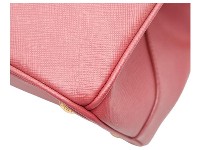 Borsa Prada Galleria Triangle Logo Plate Rosa - vista 6