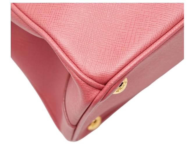 Borsa Prada Galleria Triangle Logo Plate Rosa - vista 7