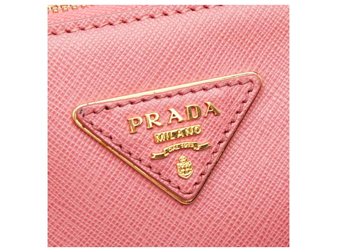 Borsa Prada Galleria Triangle Logo Plate Rosa - vista 8