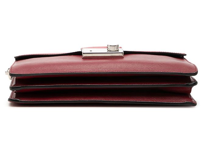 Prada Saffiano Lederhandtasche Rot - Ansicht 3
