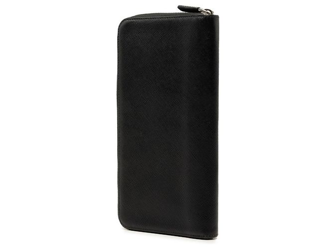 Cartera larga de cuero Saffiano negro Prada - vista 2