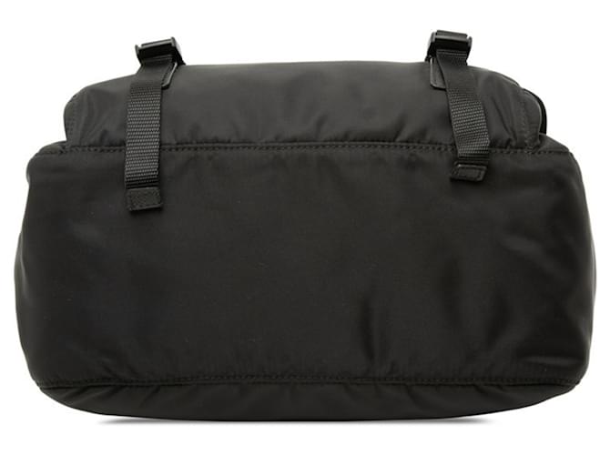 Borsa a tracolla con placca logo Triangle Prada Nero - vista 3