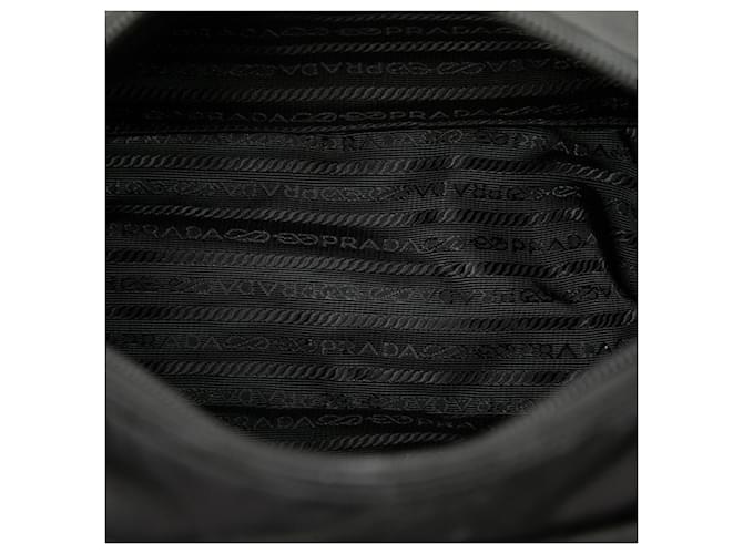 Borsa a tracolla con placca logo Triangle Prada Nero - vista 4