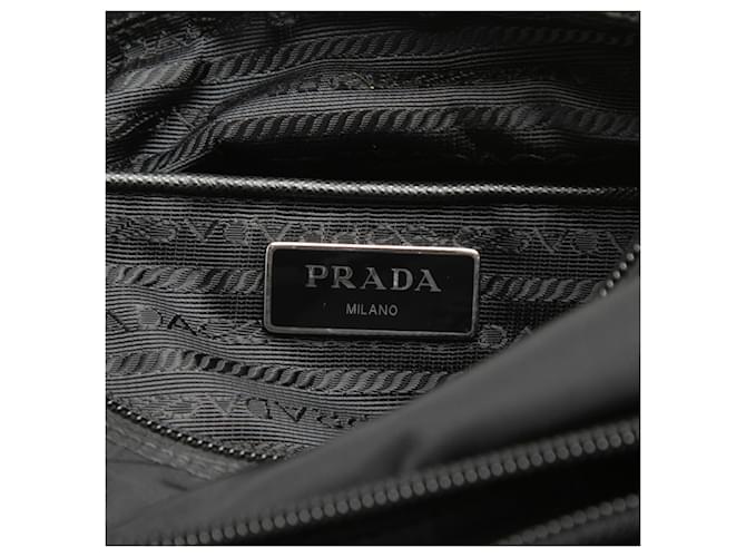 Borsa a tracolla con placca logo Triangle Prada Nero - vista 5