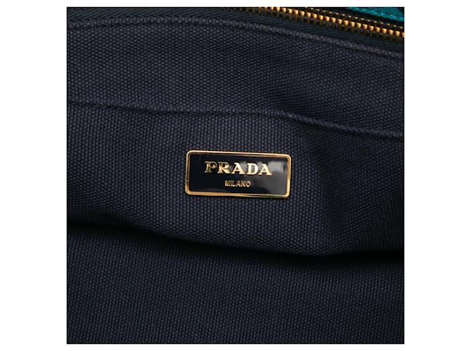 Borsa a mano con placca logo Triangle Prada Blu Blu navy - vista 5