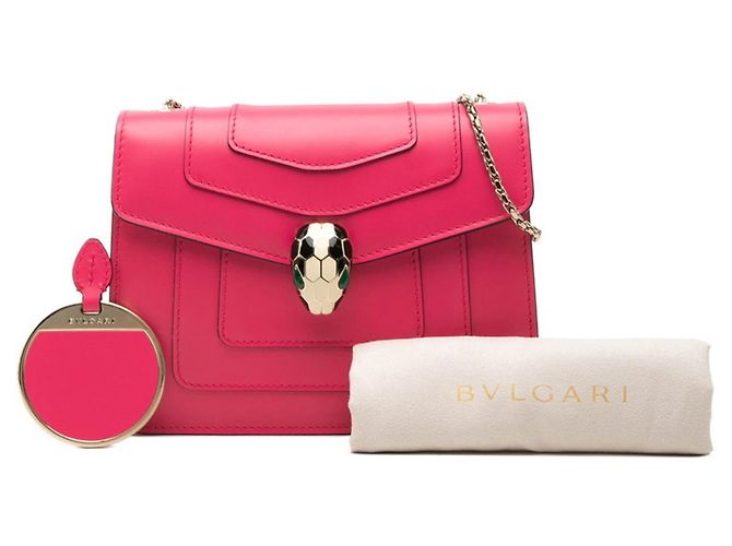 Bulgari Borsa a tracolla con catena Bvlgari Serpenti Forever Rosa - vista 6
