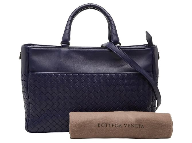 Borsa Bottega Veneta Intrecciato Blu navy - vista 11