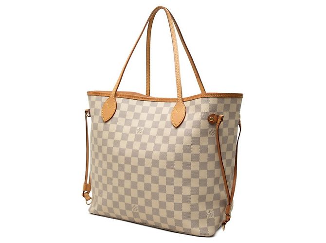 Borsa Tote Louis Vuitton Damier Azur Neverfull MM Crudo - vista 2