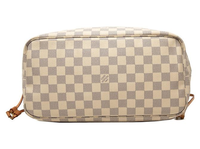 Borsa Tote Louis Vuitton Damier Azur Neverfull MM Crudo - vista 3