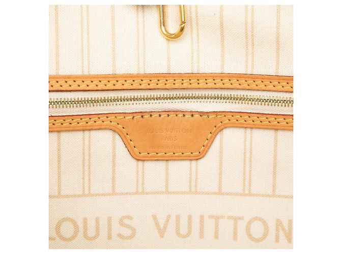 Borsa Tote Louis Vuitton Damier Azur Neverfull MM Crudo - vista 5